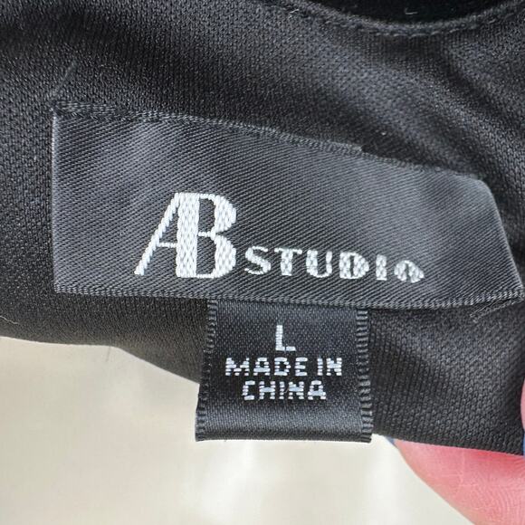 AB Studio Velvet Dress Baby Doll Halter Y2K Black Large Whimsygoth Whitchy - Picture 8 of 11